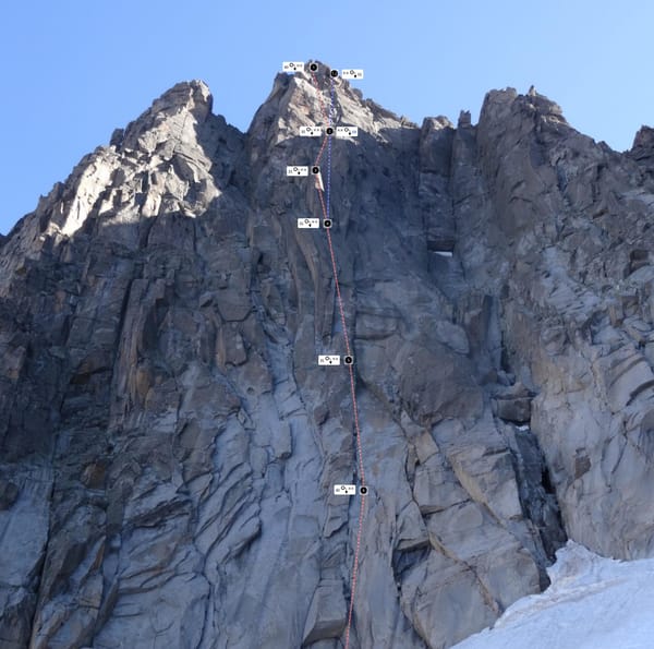 Rápeles, descenso cara sur Pico Abadias