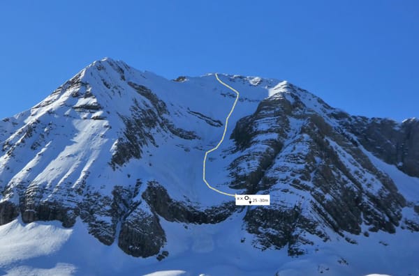 Descenso con esquís de la cara norte del Pico Sabocos
